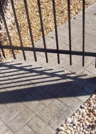 Stamped Walkway and Pebbles